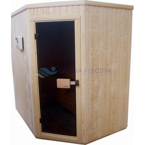 Cabina sauna pentru colt 2,5 x 2m