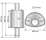 Boiler apa Thermio pentru sobe pe lemne Harvia 25L — imaginea 3