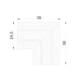 Colt 90 grade gratar portelan pentru rigola cu latime de 25 cm — imaginea 2