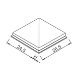 Colt exterior gresie portelanata antiderapanta de capat cu suport profil 25x25 cm — imaginea 2