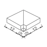 Colt interior gresie portelanata cu mana curenta si suport profil 12.5x25 cm — imaginea 2
