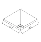 Colt interior gresie portelanata cu mana curenta Standard 25x25 cm — imaginea 2