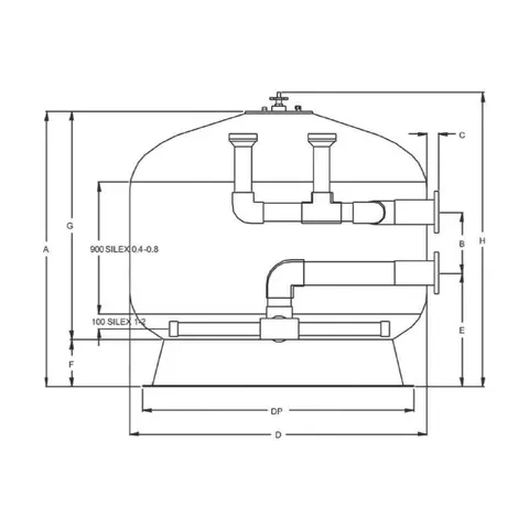 Filtru bobinat Fiberpool D2200 conexiune 140mm
