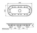 Grila aeromasaj din ABS, Gri pentru piscine — imaginea 2