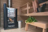 Incalzitor sauna pe lemne Harvia Pro 20 ES black cu bazin apa frontal — imaginea 2