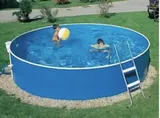 Piscina AZURO rotunda din otel, skimfilter 2000 si scara, D 2.40x0.90m ( Resigilata ) — imaginea 2