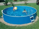 Piscina AZURO rotunda din otel, skimfilter 2000 si scara, D 2.40x0.90m supraterana — imaginea 3