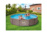 Piscina cu cadru metalic rotunda cu decor ratan D3.05x0.76 m — imaginea 2