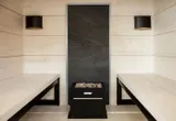 Protectie perete cu piatra decorativa sauna Harvia Stone Wall 1824 x 634 mm cu rama gri — imaginea 2