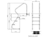 Scara de acces interioara pentru piscina AstralPool - 3 trepte de acces — imaginea 3