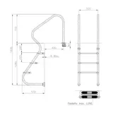 Scara de acces interioara pentru piscina Gre - EIE30 — imaginea 3